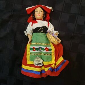VINTAGE MAGIS ROMA FELT ITALY SOUVENIR DOLL NRFB hand painted